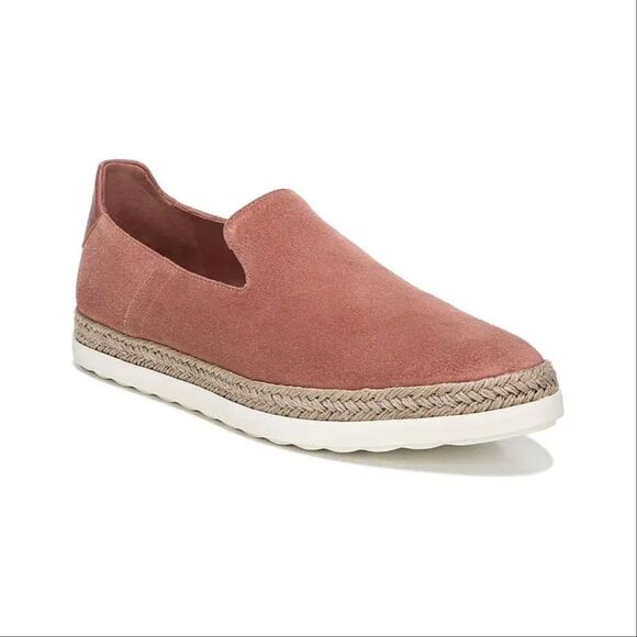 Vince Pink Suede Slip-On Espadrille Loafers - Picture 1 of 8